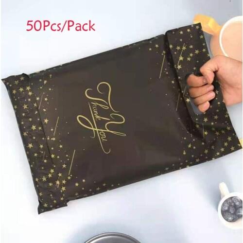 50Pcs/pack Mail Bags Poly Mailer Packaging Envelopes Self Seal Courier Storage Express Bags Clothes Mailers With Handle Custom