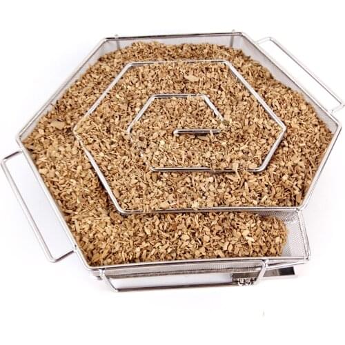 BBQ Cold Smoke Generator Box Hexagon Apple Small Wood Chips Charcoal Barbecue Smokers Grilling Cook Salmon Smoking Kitchen Tools