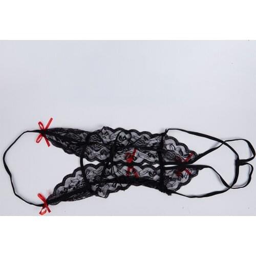 Lace Lingerie Black Red Perspective Three-Point Sleepwear Erotic Lingerie Ladies Lingerie