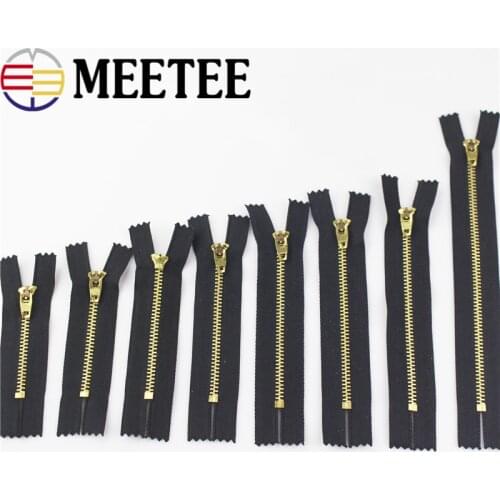 10pcs Meetee Metal Zipper 8/11/13/15/18cm Black Auto Lock Close-End Zip Closure for Jean Bag Shoes Garment DIY Sewing Accessory