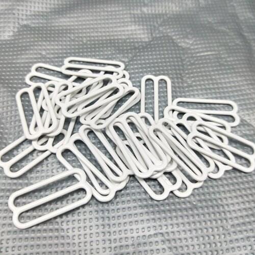 Nylon coated metal bra adjustable buckles 25mm white 8 Bra underwear Metal&plastic buckle Brassiere clasp 12 pcs/lot