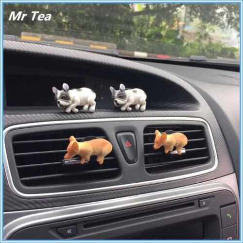 MR TEA Cute Dog Husky Automobile Car Vent Air Freshener Perfum Clip Figure Auto Interior Decoration Toys Accessories