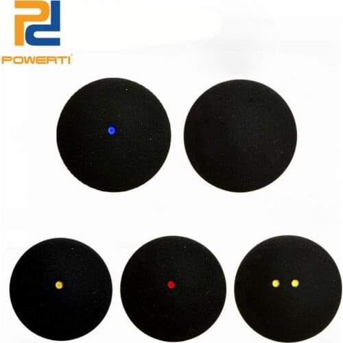 Powerti 6pcs/box One/Two Yellow Red Blue Dot Training Squash Ball for Tournament Training Ball High Elastic Speed