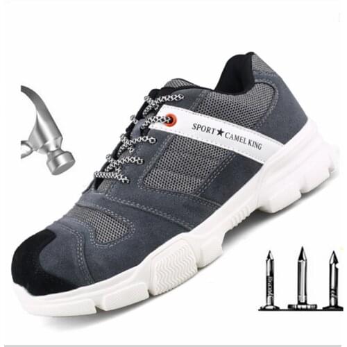 New Safety Shoes Boots for Men Steel Toe Shoes Anti-Smashing Construction Work Boot Breathable Indestructible Shoes Men Footwear