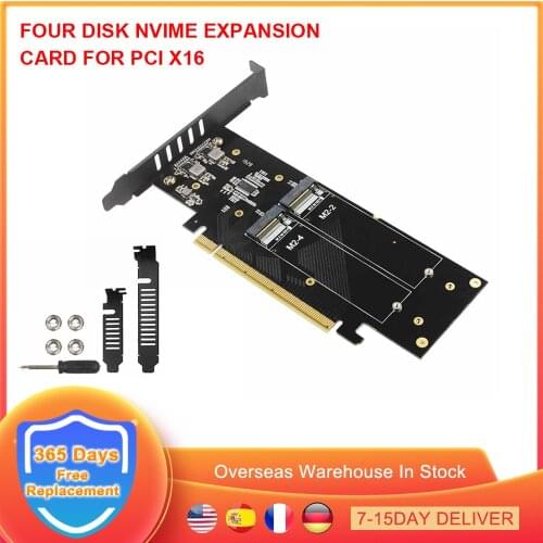 BTC ETH iHyper m.2 X16 TO 4X NVME PCIE3.0 GEN3 X16 TO 4*NVME RAID CARD PCI-E VROC CARD RAID Hyper M.2X16 M2X16 4X X4 NVME*4 RAID