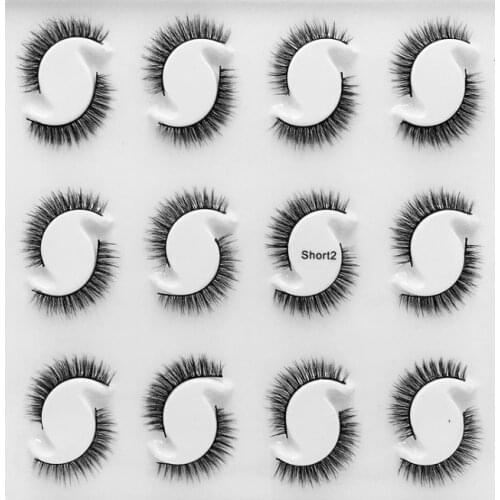 QUXINHAO 12 Pairs 3D Mink Hair False Eye Lashes Wispy Makeup Handmade Thick Natural False Eyelashes Eye Makeup Beauty Extension