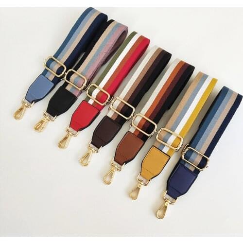 Colorful Strip Bag Strap Women Handbag Belt Wide Shoulder Bag Strap Replacement Strap Accessory Bag Part Adjustable Belt For Bag