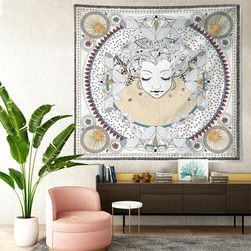 Sun and Moon Boho Tapestry Hippie Wall Hanging Bedspread Throw Cover Home Decor