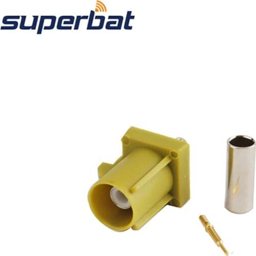 Superbat Fakra K Curry Crimp Plug Connector Satellitic Radio for Coaxial Cable RG316 RG174 LMR100