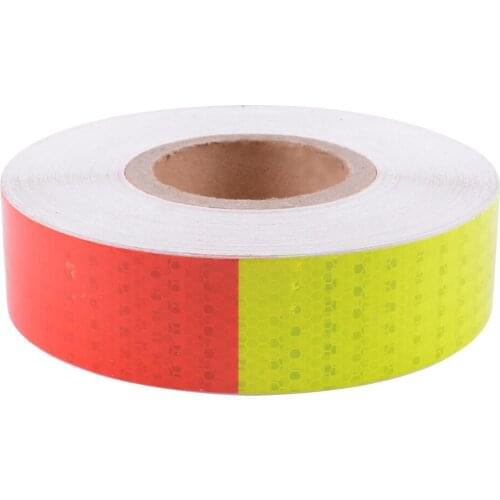 2"x10yd Reflective Safety Conspicuity Tape 6" Red / 6" Fluoresence yellow Automotive Motorcycle Trailer Tractor Safety Caution