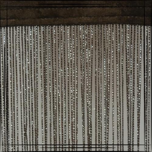 Gülpınar Curtain Brown Silver Lurex Thin Chain Rope Curtain