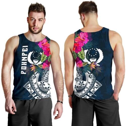 PLstar Cosmos Pohnpei Polynesian Culture Tribe Island Retro Tattoo 3DPrint Men/Womem Summer Harajuku Sleeveless TankTop Vest A-3