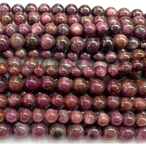 Veemake Star Ruby Natural DIY Necklace Bracelets Earrings Ring Loose Round Gemstones Womens Beads For Jewelry Making 06782