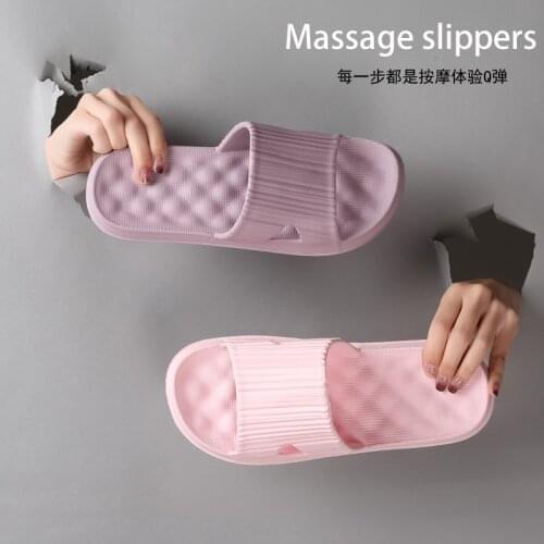 Couples Home Bathroom Slippers Female Indoor Home Non-Slip Massage Soft Bottom Bath Slipper Male House Shoes Men
