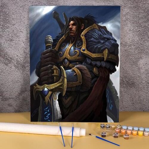 World Of Warcraft DIY Paint By Numbers Set Acrylic Paints 40*50 Canvas Pictures Handmade For Wholesale