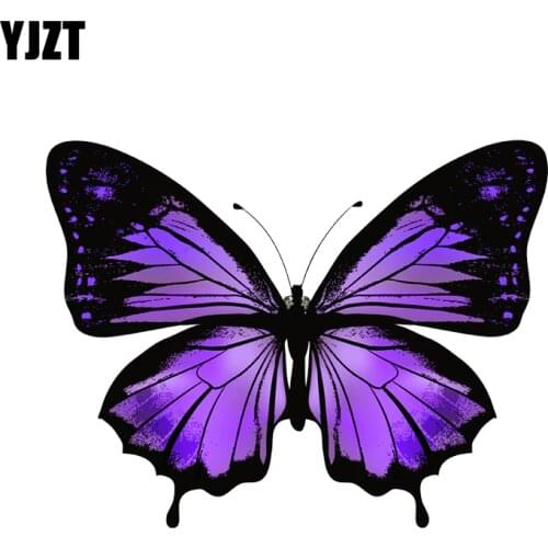 YJZT 13.9CM*10.7CM Interesting Decoration Butterfly PVC Motorcycle Car Sticker 11-00660