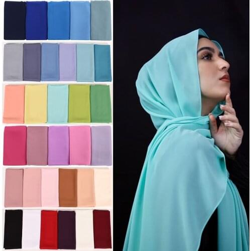 Breathable Solid Color Chiffon India Hijabs Turkish for Muslim Women 2021 Spring Summer Islam Headscarf Turban Jersey Headwraps