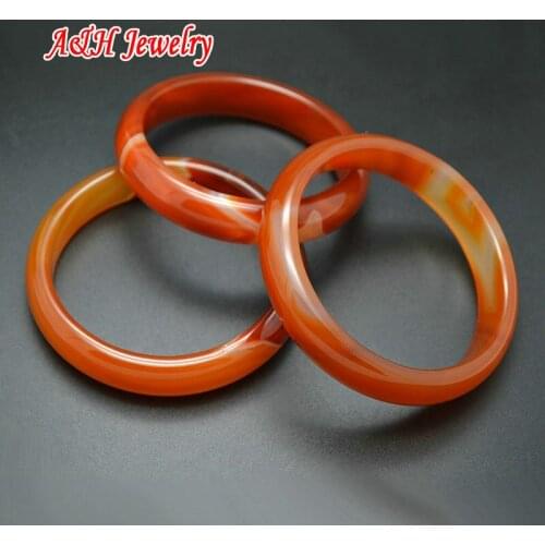 1Pcs Grade AA Natural Red Stone Bangles 6.5cm Diameter Fashion Women Cuff Bracelets Birthday Gift