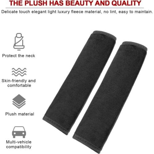 1 Pair Car Seat Belt Shoulder Pad Comfortable Soft Plush Backpack Straps Cover Car Safety Accessories