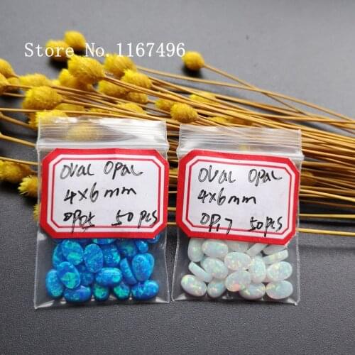200pcs/ lot 4x6mm Mix Colors Synthetic Oval Cabochon Opal Stone for Body Piercing Jewelry Oval Opal Stone