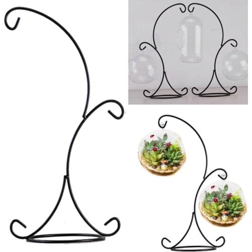 2021 Plant Glass Vase Iron Hanging Stand Holder Home Garden Decoration