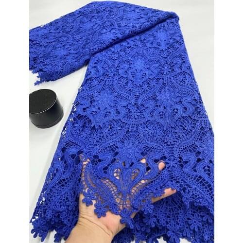 5yards/pc) Plain color African cord lace fabric beautiful design water soluble guipure lace fabric for party dress WJY006