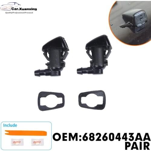 68260443AA WINDSHIELD WASHER SPRAY NOZZLES PAIR For 2011-2019 JEEP GRAND CHEROKEE 2009-2012 MITSUBISHI GALANT 55372143AB