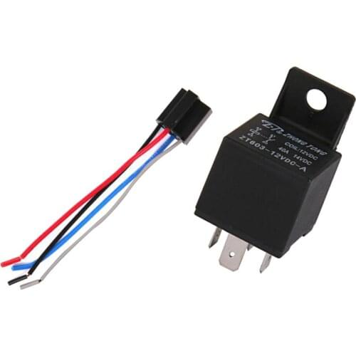 Car Vehicle Truck Motor 12V 40A AMP SPST Relay & Harness Socket 4Pin 4 Wire