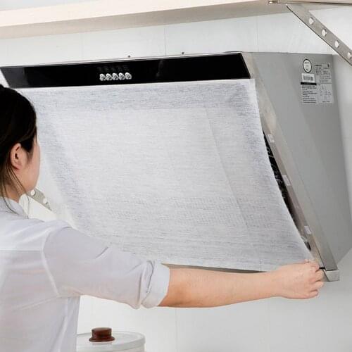 Behogar 1 Roll Kitchen Oil Sticker Filter Paper Non-Woven Range Hood Oil-absorbing Greaseproof Screen with Adhesive Hook Tapes