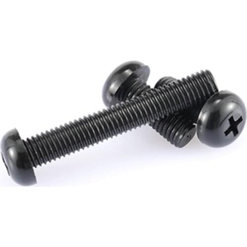 M6 Phillips Screw Pan head Plastic Bolts Round head Black Screws 10PCS