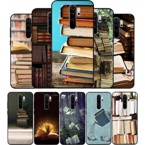 Books Pile Library Reading Phone Cover For Xiaomi Redmi note 9S 8T 7 6 5 4 Pro for redmi 4A 4X 5 Plus Soft Silicone Case Fundas