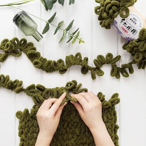 DIY Finger Loop Yarn Hand Knitted Home Pillow Blanket Circle Line Thick Wool Hand Knitting Blended Yarn Ring Spun Polyester Toy
