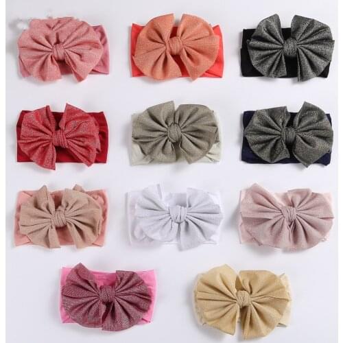 Baby Girl Headband Bows Elastic Headbands Hair Band For Girls Solid Color Kids Toddler Turban Baby Hair Accessories