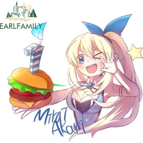 EARLFAMILY 13cm x 12.3cm for Mirai Akari Anime Car Sticker Vinyl Car Wrap Motorcycle Decal Occlusion Scratch Waterproof Decor