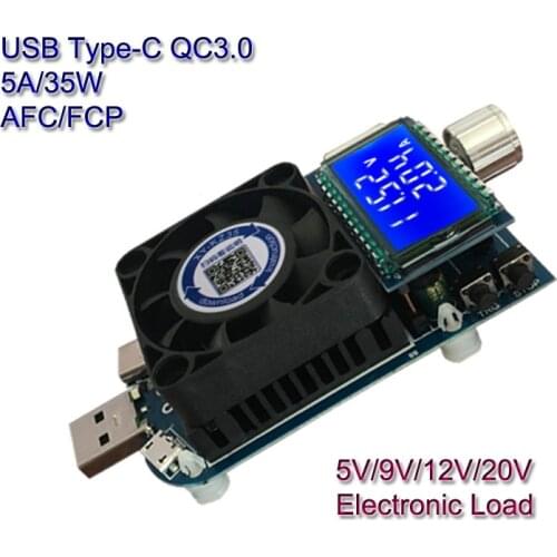 Lcd Display Indicator Battery Capacity Voltage Monitor CC USB Type C QC2.0/3.0 AFC FCP Battery Testser Discharge Electronic Load