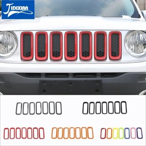 MOPAI ABS Car Exterior Insert Trim Front Grille Cover Decoration Stickers For Jeep Renegade 2015-2016 Car Styling
