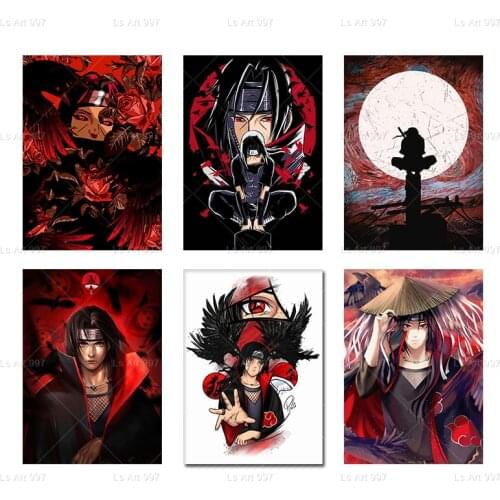 Naruto Uchiha Itachi Art Poster Canvas Painting Japanese Anime Home Decoration Living Room Bedroom Wall Decor Picture Cudros