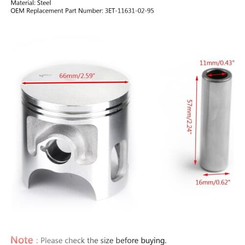Artudatech Bore Size STD 66mm Piston Kit For Yamaha DT200R 1995-1996 +0.25 +0.50 +0.75 +1.00 3ET-11631-02-95 Motorcycle Parts