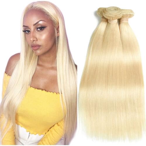 Miss Black Brazilian 613 Blonde Straight Bundles 1/3/4 Bundle Deals 100% Human Hair Extension Remy Double Weave For Black Women