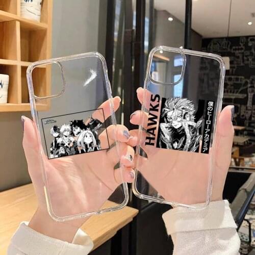 My Hero Academia Hawks Coat Deku Boku Phone Case For iphone 12 11 8 7 6s 6 5 5s 5c se plus mini x xs xr pro max Transparent soft
