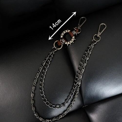 Mens Motorcyle Wallet Belt Chain Punk HipHop Pant heavy Gothic Rock Pants Trousers Jean Wallet Key Mens Waist Key Chain DR83
