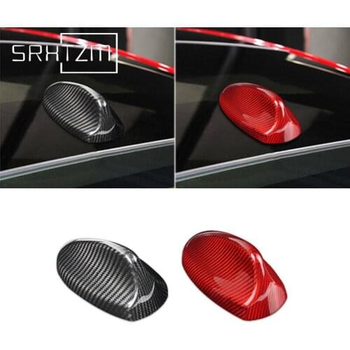 Carbon Fiber Roof Shark Fin Antenna Cover Sticker for Alfa Romeo Giulia Stelvio Accessories Exterior Trim