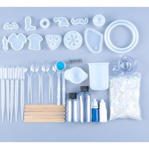 NOT AS LONG diy glue mold novice set silicone mold shell paper disposable measuring cup and other tool set mirror mold hot sale