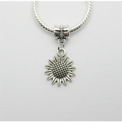 Wholesale lots 25PCS fit Pandora charm bracelet DIY pendant beads dangle Sunflower charms for jewelry making