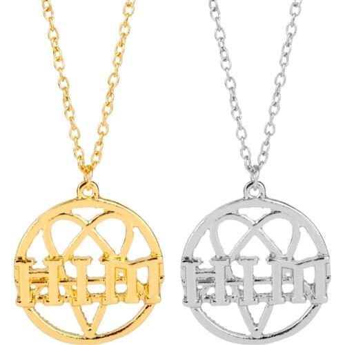 MQCHUN His Infernal Majesty HIM Heartagram Heart Pendant Necklace Fashion Gothic Rock Band Alloy Long Chain Necklace For Fans