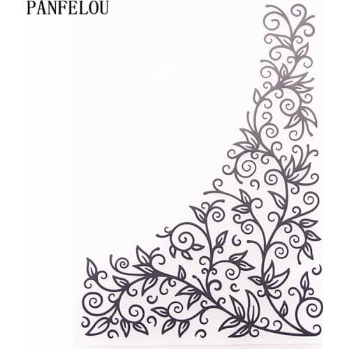 PANFELOU Vines around the corner Embossing folders Plastic For Scrapbooking DIY Template Fondant Cake Photo Album Card Making