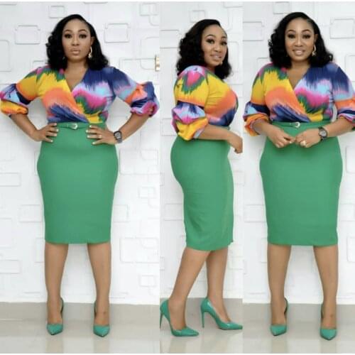 Africa girl dress plus size cloth OL career plus size dress printing ponte roma knitted fabric stretched