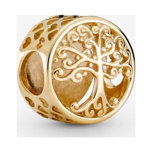 Mothers Day Gift Openwork Family Roots Charms Fit 925 Sterling Silver Beads Bracelet Pendant Necklaces DIY Jewerly For Women