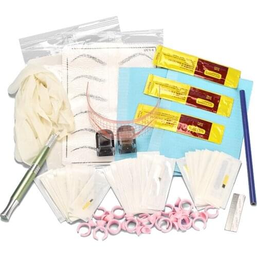 Complete Manual Pen Set Pigments Tebori Microblading Eyebrow Tattoo Gloves Makeup Needle Prastics Skin Kit Sourcils Permanent