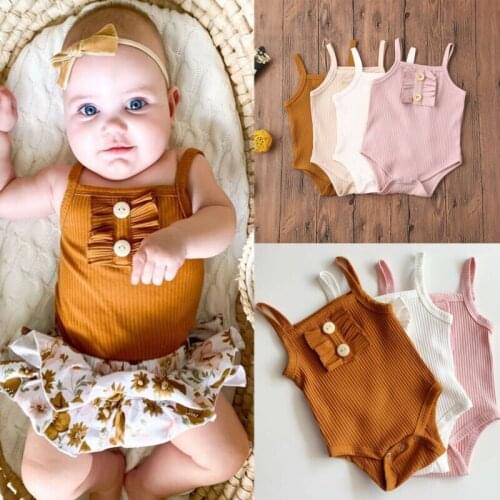 PUDCOCO Cute Newborn Baby Girl Boy Summer Clothes Knitted Ruffle Romper Jumpsuit Outfits Set Soft 0-24M
